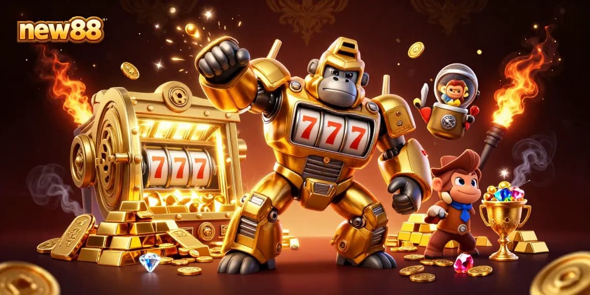 Experience the thrill of winning with new88, featuring dynamic slot elements and vibrant treasures.