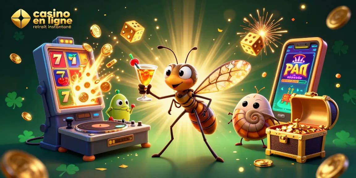 Jouez comme jamais dans un casino en ligne avec retrait instantané, avec un moustique mascotte et un DJ trilobite.