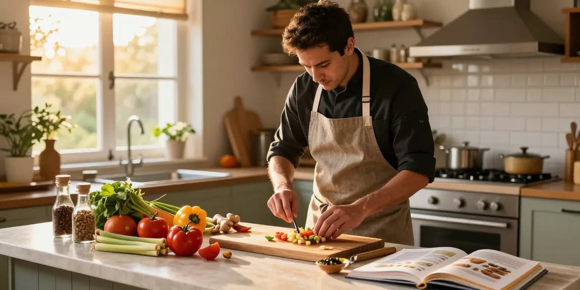 Chef preparing a ginger-infused dish in a kitchen while showcasing สล็อต benefits of fresh ingredients.