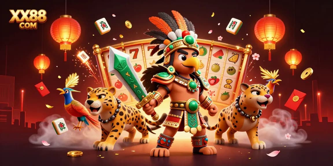 Engage with thrilling slots and jackpots at XX88 COM, featuring vibrant gaming elements and dynamic action.