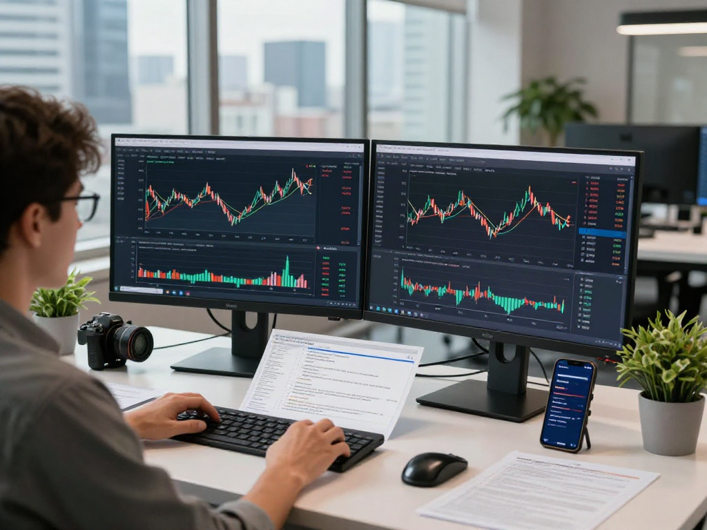 Copper futures historical data API analysis in a modern business workspace.