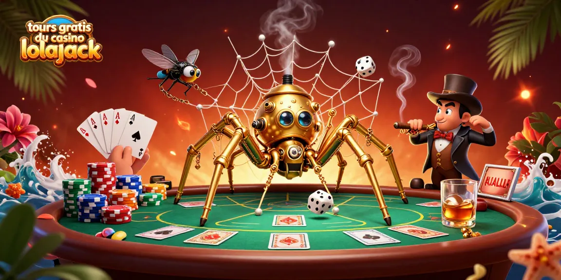Experience the thrill with tours gratuits du casino lolajack, showcasing vibrant 3D elements and steampunk characters.
