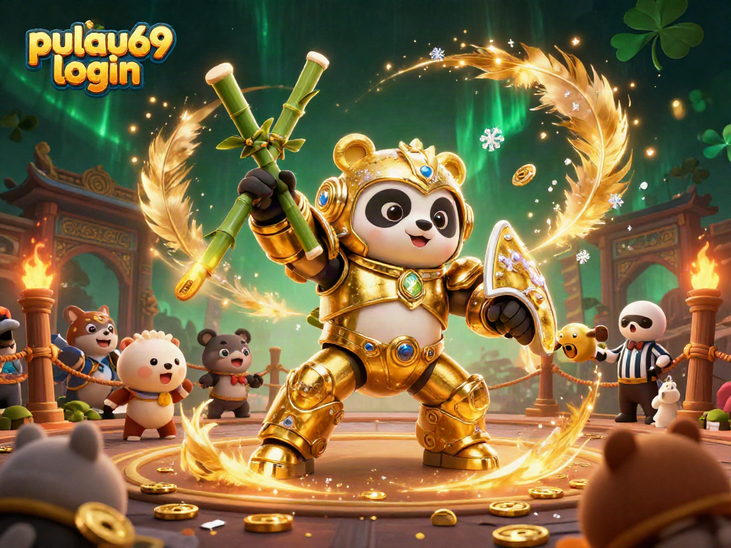 Experience the pulau69 login excitement with a thrilling mech-suit panda in a casino battle arena.