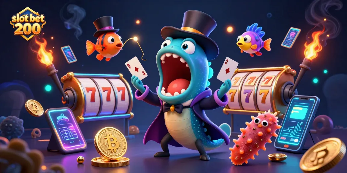 Experience excitement with slot bet 200 through a vibrant 3D underwater casino illustration.