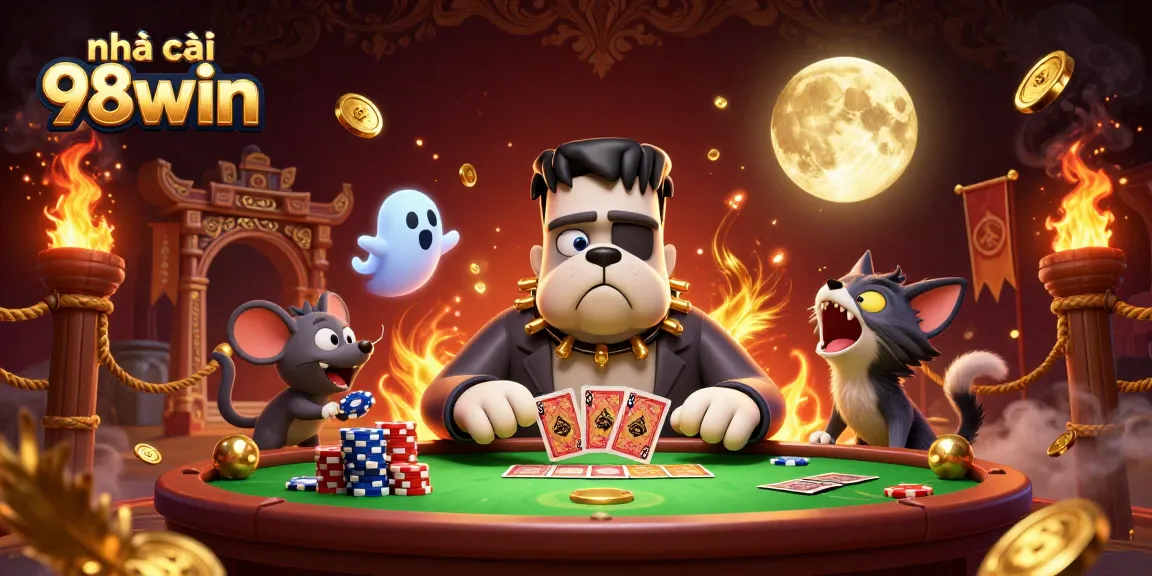 Engage in thrilling gaming dynamics at nhà cái 98win, showcasing vibrant 3D illustration.