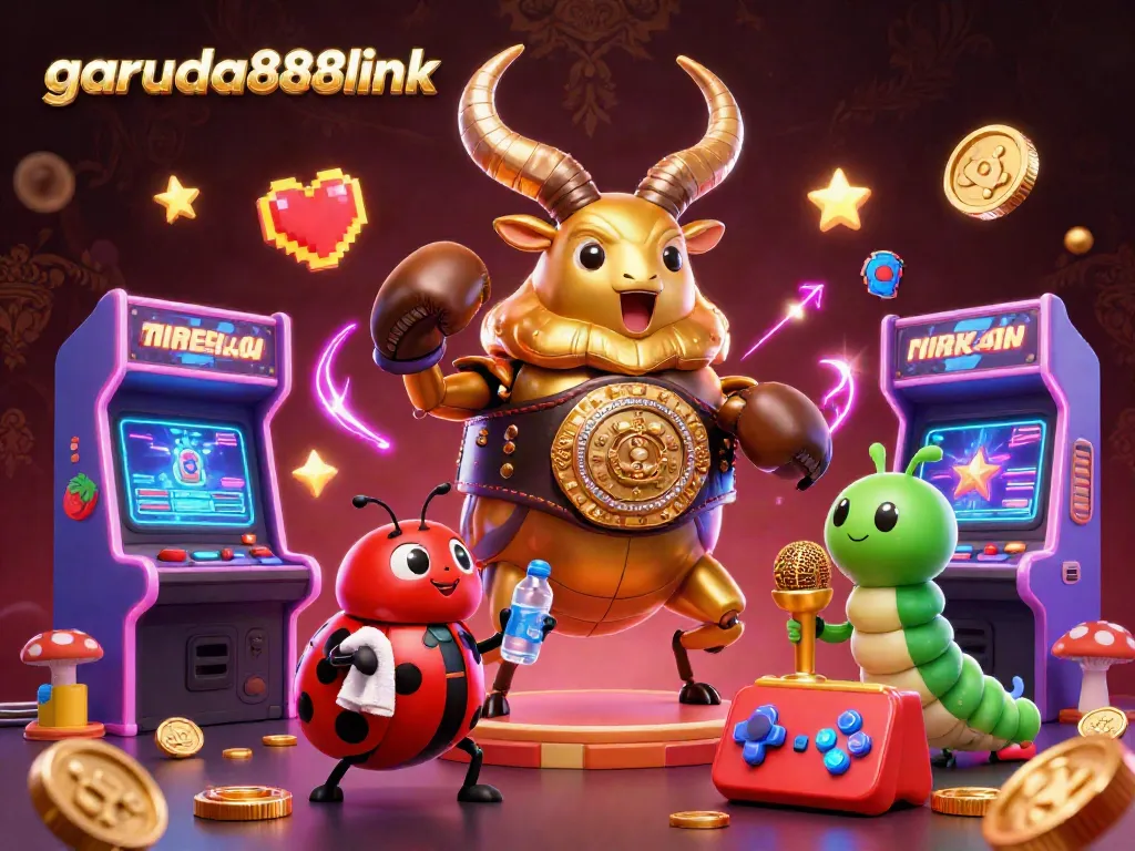 Engage in playful 3D gaming action with garuda888link's cartoon characters and vibrant arcade elements.