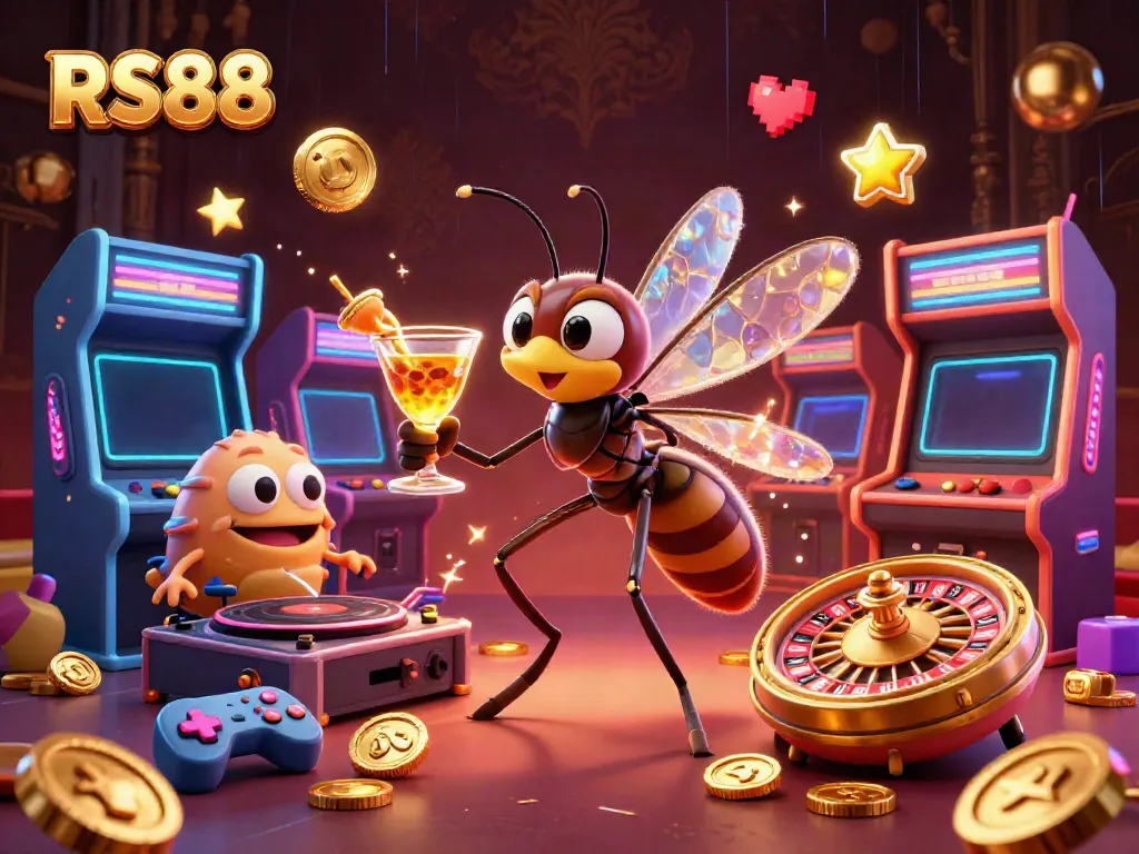Engage in the thrilling RS88 casino experience with animated characters and vibrant game elements.