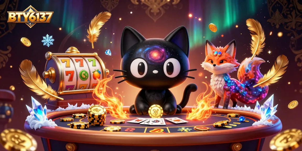Engage in thrilling bets with BTY6137 as a cosmic cat and nebula fox dominate the casino atmosphere.