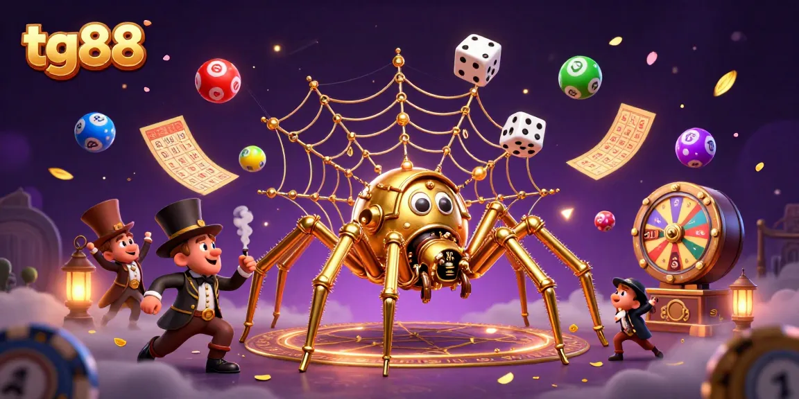 Engage with tg88's thrilling online gaming platform featuring dynamic illustrations of exciting casino elements.