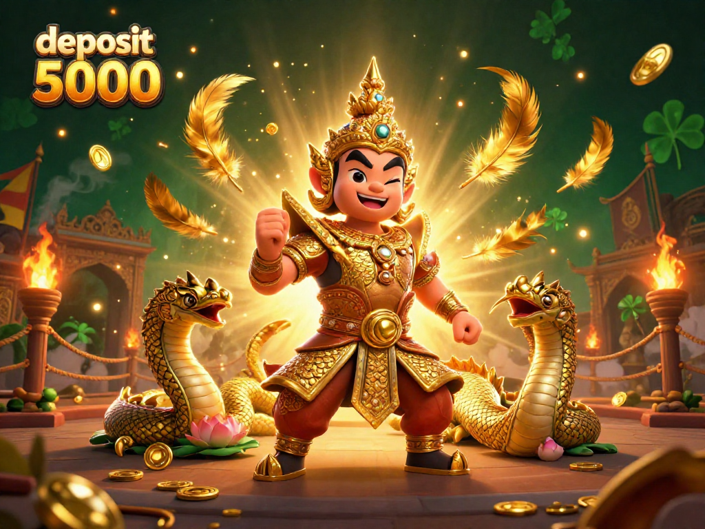 Experience the excitement of deposit 5000 with vibrant gambling elements in a colorful casino scene.