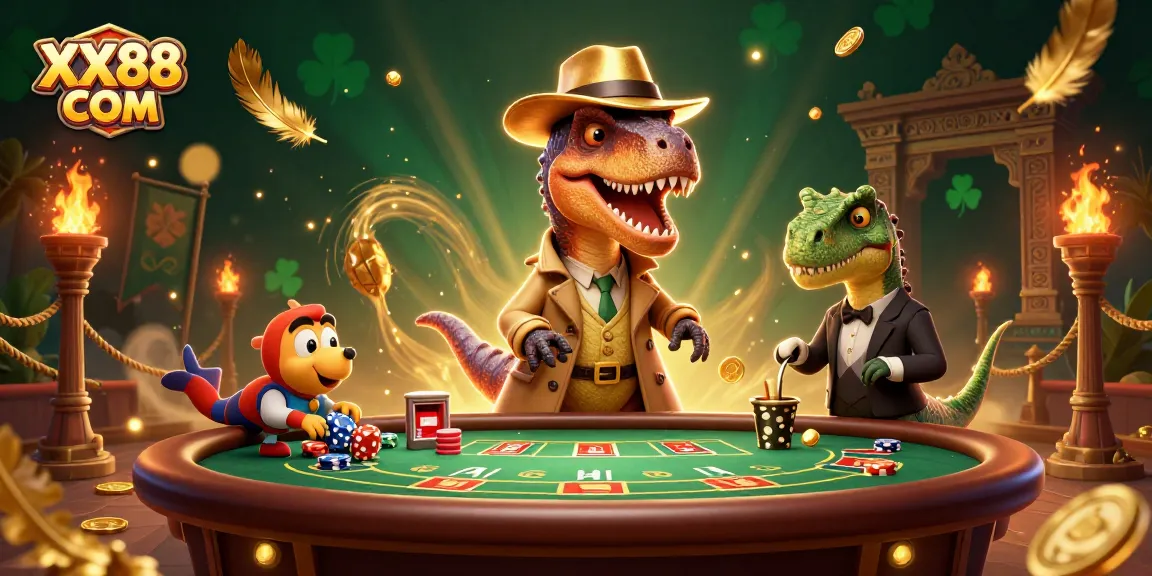 Engage with XX88 COM's thrilling casino dynamics featuring a velociraptor card counter.