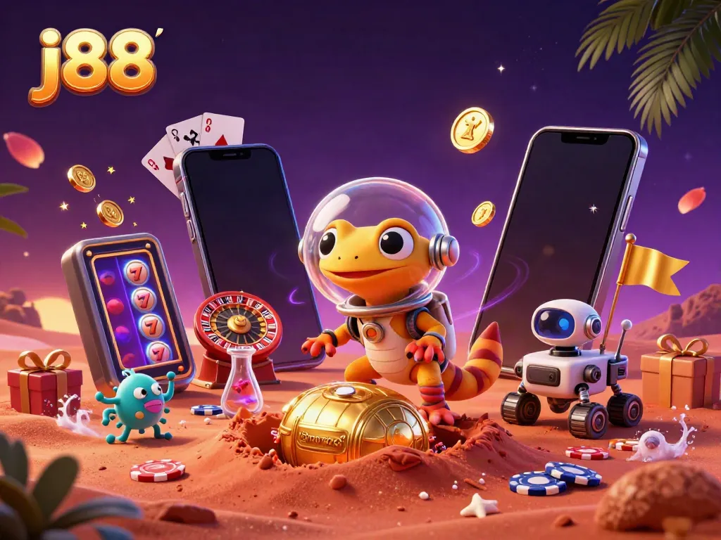 Engage with j88 to uncover a vibrant casino world explored by a Martian gecko.