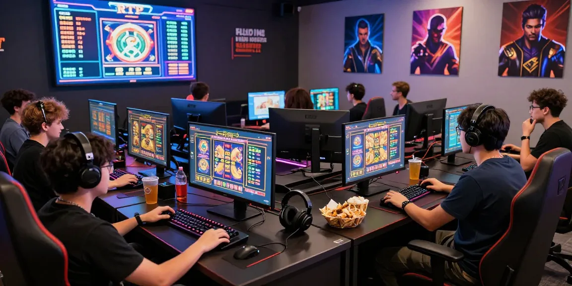 Interactive gaming scene featuring enthusiastic players at https://gravatar.com/playbook88official showcasing vibrant SLOT Online visuals.