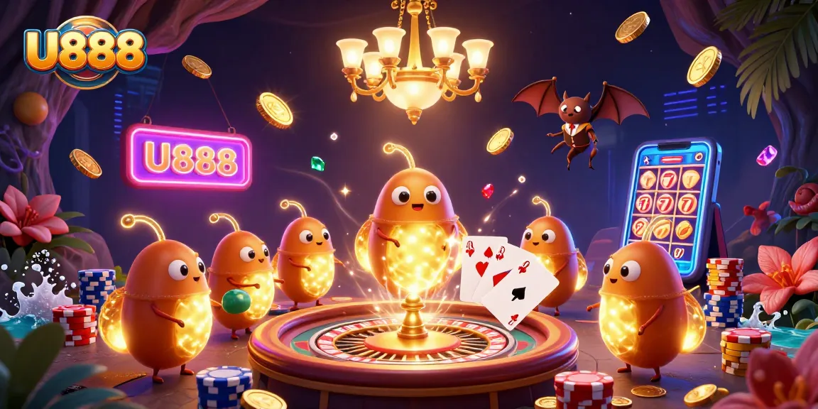 Experience thrilling gameplay at U888 with vibrant glowworms and dazzling casino features.