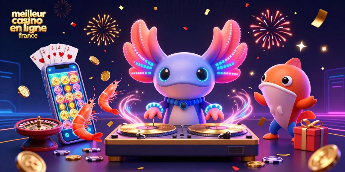 Jouer au meilleur casino en ligne France avec des animations colorées de machines à sous et des personnages festifs