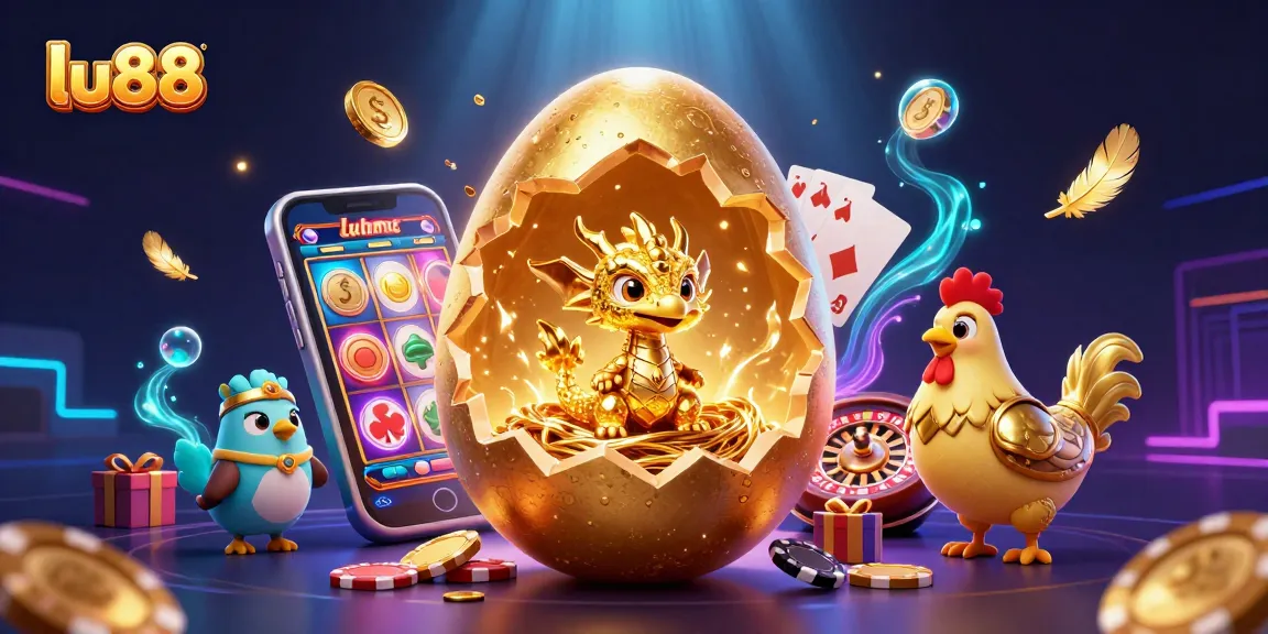 Win big with lu88 in a detailed 3D casino scene featuring gold-themed gaming elements.