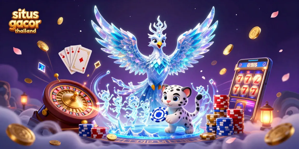Experience thrilling moments with situs gacor thailand, featuring a vibrant casino scene with stunning characters and casino elements.