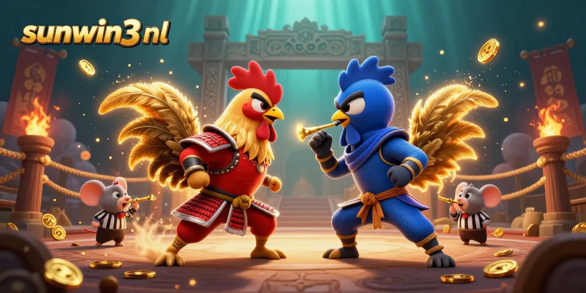 Experience thrilling action with sunwin3 nl as 3D roosters battle in a vibrant casino arena.