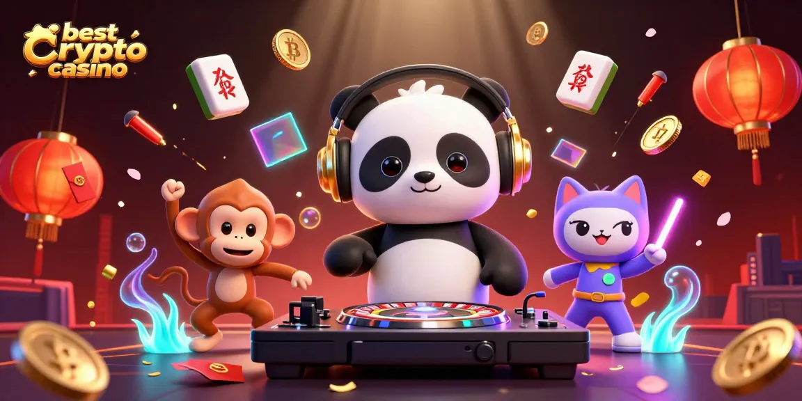 Vivez l'expérience des meilleurs casinos crypto avec cette scène animée colorée et festive.
