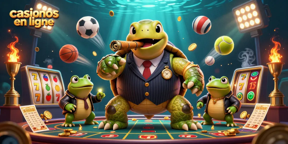 Gagnez dans les casinos en ligne avec la tortue géante et ses complices animant l'univers du jeu.
