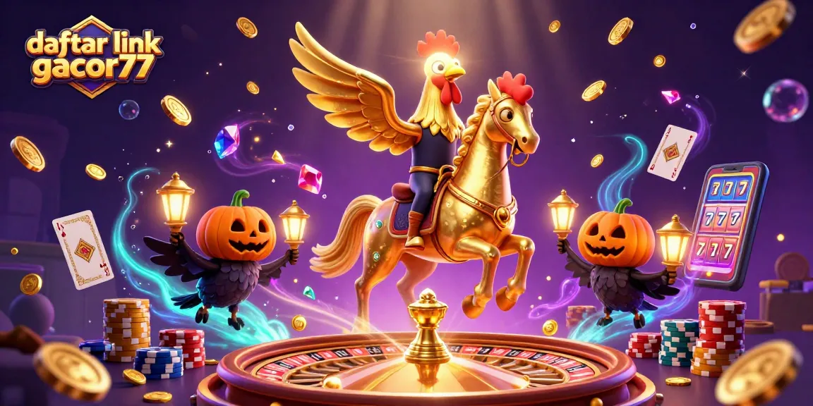 Play exciting games at daftar link gacor77, with vibrant characters and casino elements in action.