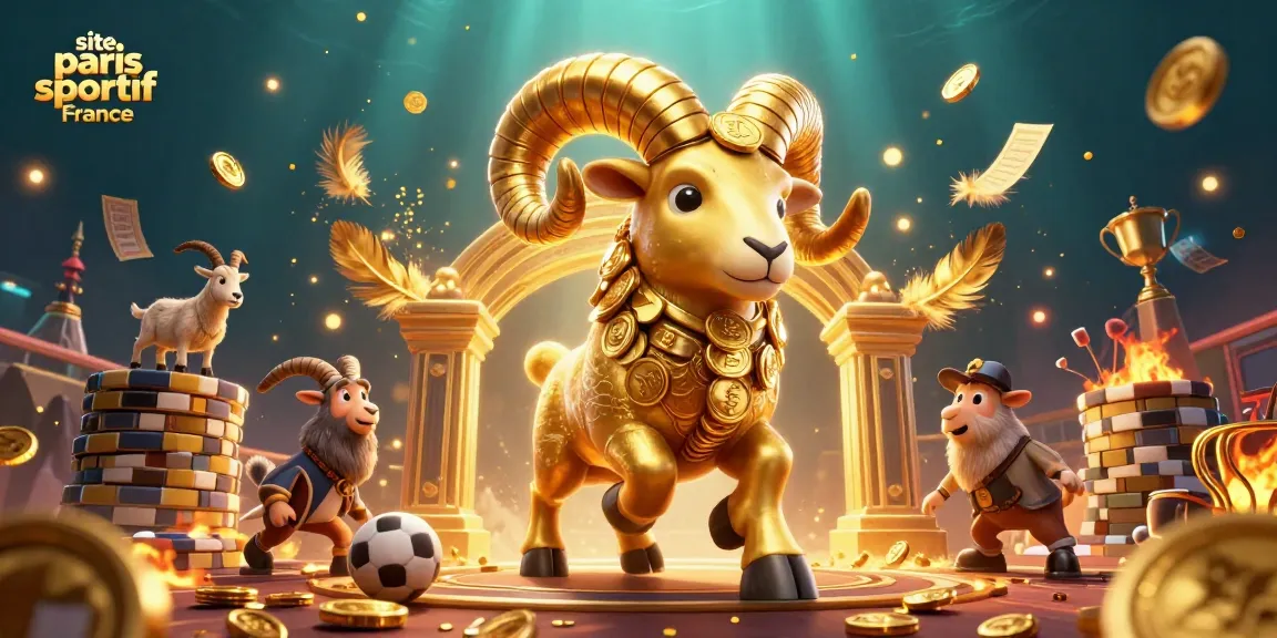 Bettez sur le site paris sportif France avec un bélier doré et des éléments de stade captivants.