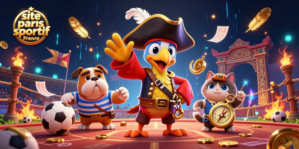 Pariez sur site paris sportif France avec un capitaine pirate et son équipage dynamique dans une scène de défi.