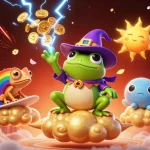 Engage in GG88's vibrant gaming world with stunning visuals of a golden coin storm and dynamic characters.