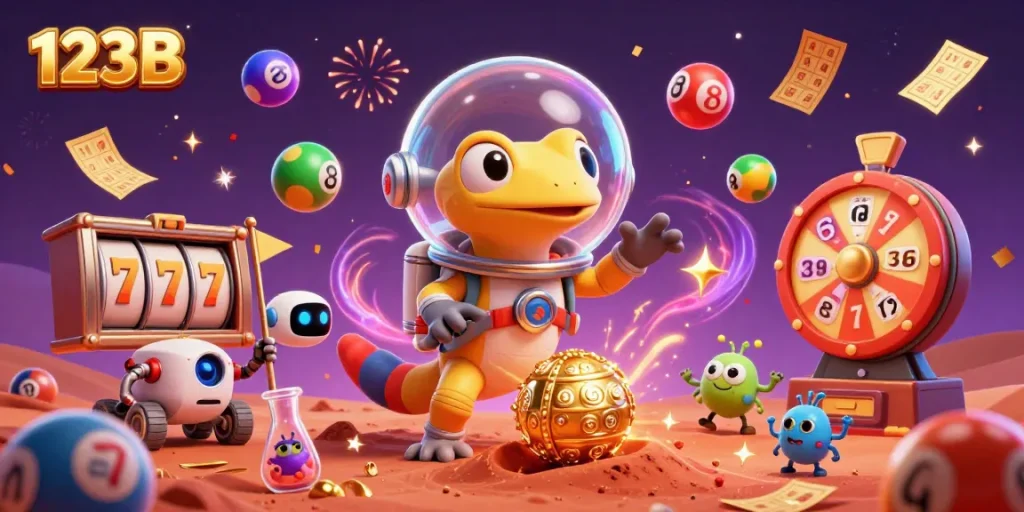 Experience thrilling moments with 123B as a Martian gecko discovers a golden casino with vibrant gaming elements.