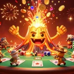Engage in thrilling wins at 789win with a scene of treasures erupting from a golden volcano.