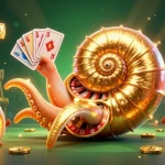 Illustration 3D montrant un nautile géant à roulette, symbolisant les casinos en ligne, entouré de machines colorées.