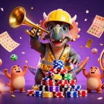 Profitez des casinos en ligne avec un triceratops et une célébration colorée de jeux!