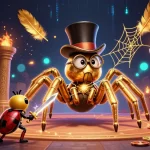 Gagnez aux casinos en ligne avec des personnages animés captivants dans une illustration 3D.