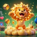 SC88 captivates with vibrant casino elements featuring the sun lion and golden dice in gaming action.