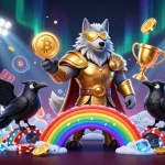 Gagnez avec le meilleur crypto casino grâce à une illustration riche en éléments de jeu captivants.
