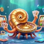 オンラインカジノ スロット ランキングで、光るスロットリールと果物シンボルを描いた海の底のシーンを体験。スロットマシンの魅力を表現。