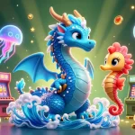 Engage with slot gacor through a stunning 3D illustration featuring mythical characters and vibrant casino elements.