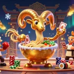 Les casinos en ligne s'animent dans une illustration 3D extravagante avec un bol de ramen géant.