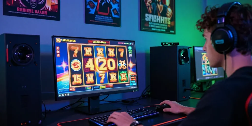Permainan jnetoto slot online dengan tampilan grafis menarik dan aksesori gaming.