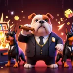 Profitez de jeux au casino en ligne retrait instantané avec une illustration captivante de personnages de casino.