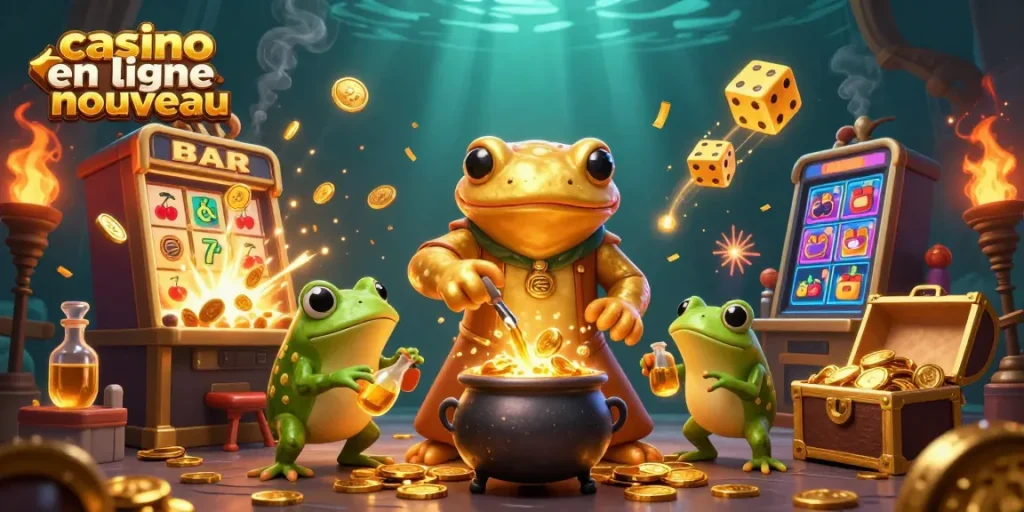 Profitez du nouveau casino en ligne nouveau avec un alchimiste transformant des métaux en pièces d'or.