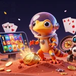 Kicking off fun with Keo nha cai 5, Martian gecko explores a golden casino on Mars